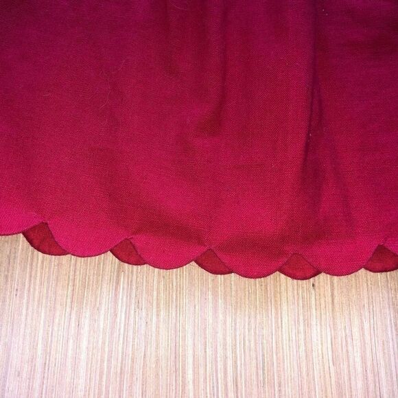 Women's J. Crew Red Scalloped Hem Skirt - Picture 3 of 7